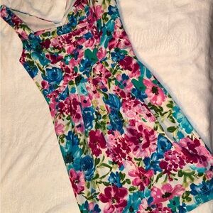 B. Smart Floral Mini Dress - Pink, Blue, Green